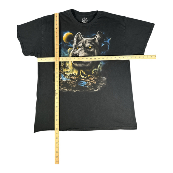 VTG Wolf Forest DOM Graphic T-Shirt Men's XL 90s - Picture 3 of 4